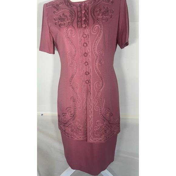 karin stevens Dresses & Skirts - Karin Stevens Woman's 8 SS  Mauve‎ Lined Attached Jacket  Wedding guest Dress